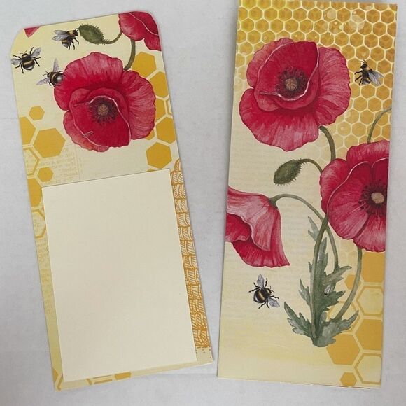 SET OF 6 HANDCRAFTED SLIM LINE FLORAL CARDS - Picture 13 of 15